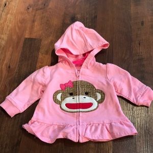 Sock monkey girls 3 month jacket